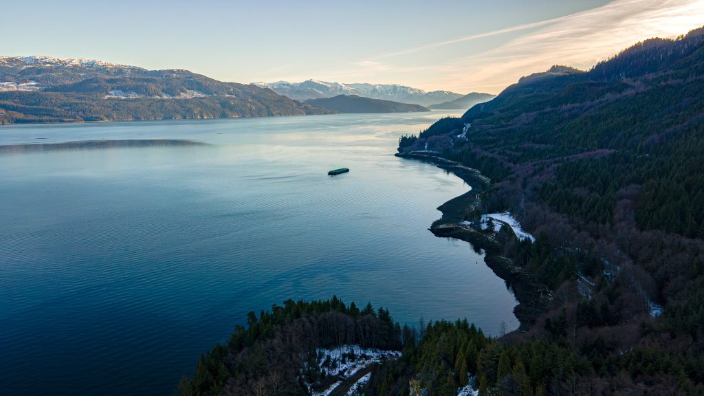 Aerial view of the Douglas Channel near Kitimat